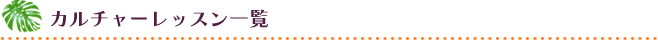 カルチャーレッスン一覧